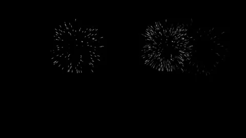 White fireworks exploding effect overlay on black background Stock Footage 308226512