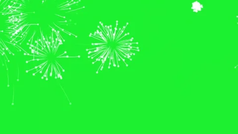 White fireworks motion graphics with green screen background Видео 342374028