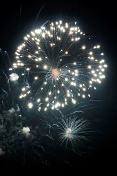 White Fireworks Foto stock