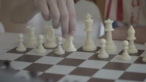 White first draw chess Stock Footage
