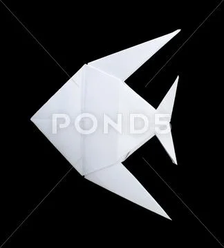 White fish folded origami Stock Photos