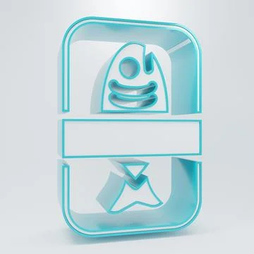 White Fish plastic tray container with cellophane cover icon isolated on gr.. Stock Illustration