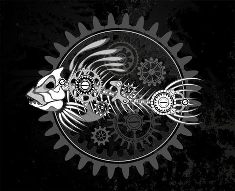 White fish skeleton Stock Illustration