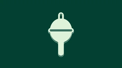 White Fishing float icon isolated on green background. Fishing tackle. 4K Video Stock Footage 235986797