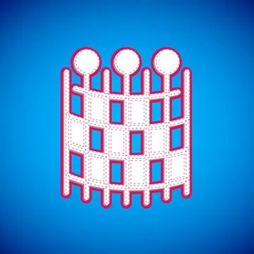 White Fishing net pattern icon isolated on blue background. Fishing tackle Stock Illustration