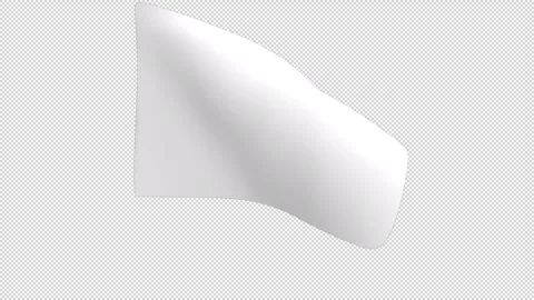 White flag – 3d render looped with alpha channel. Video stock 335063869