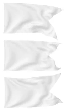 White flag with angle set. Illustrazione stock