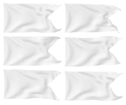 White flag with angle set Stock Illustration