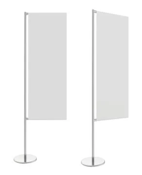 White flag banner stand. 3d rendering 스톡 일러스트