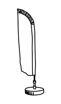 White flag banner stand. Stock Illustration