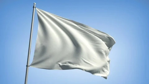 White Flag Blowing in the Wind 4K Stock Footage 89189406