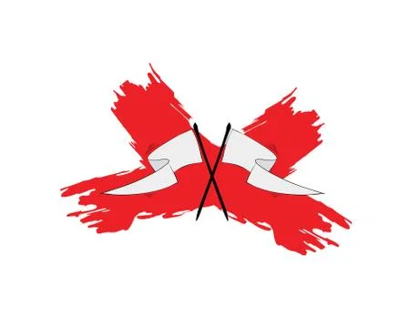 White Flag brush on white background in vector illustration Stock Illustration