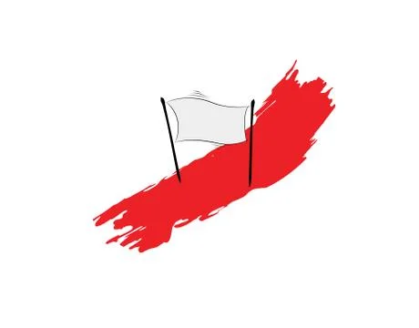 White Flag brush on white background in vector illustration Stock Illustration
