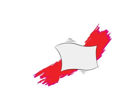 White Flag brush on white background in vector illustration Stock Illustration