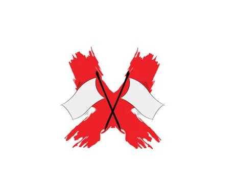 White Flag brush on white background in vector illustration Stock Illustration