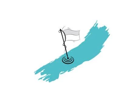 White Flag brush on white background in vector illustration Stock Illustration