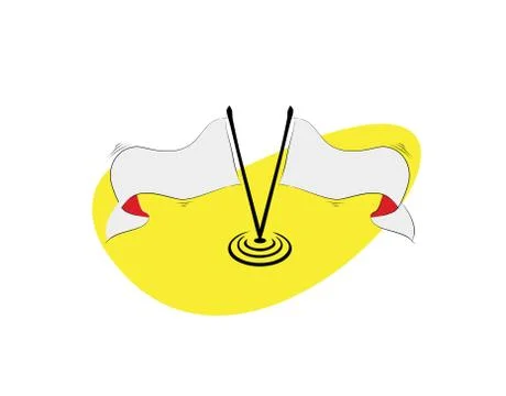 White Flag brush on white background in vector illustration Stock Illustration