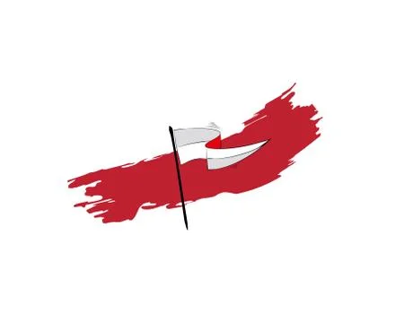 White Flag brush on white background in vector illustration Stock Illustration