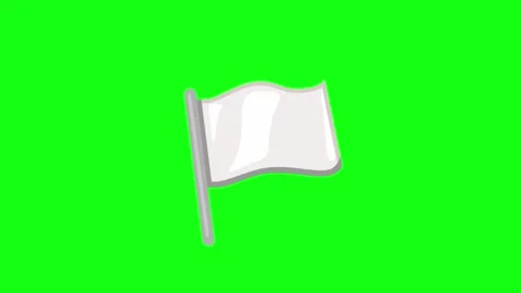 White Flag Chroma Key Animation Stock Footage 337924036