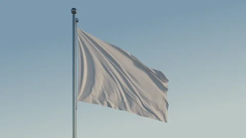 White Flag: Cinematic Loopable Motion with Blue Sky in 4K ProRes 422 HQ 스톡 동영상 267463794