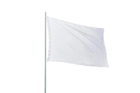 White flag with clean texture, isolated on white. Perfect for flag mockups Stock Photos