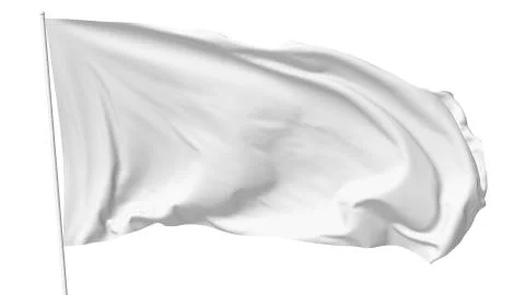 White flag on flagpole Stock Illustration