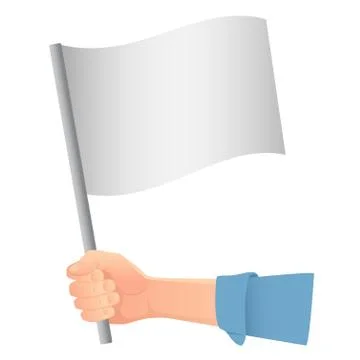 White flag in hand Stock Illustration
