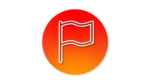 White flag icon on gradient background Ilustração Stock