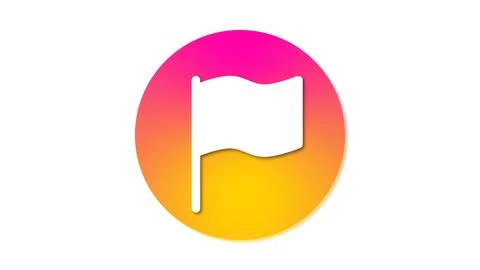 White flag icon on gradient background Ilustração Stock