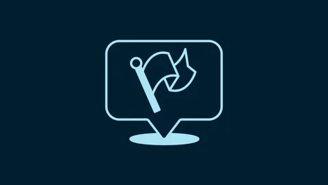 White Flag icon isolated on blue background. Victory, winning and conquer Stock Footage 229550658