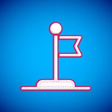 White Flag icon isolated on blue background. Victory, winning and conquer Stock Illustration