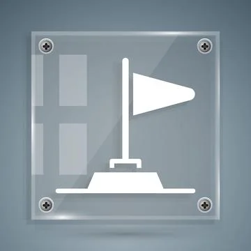 White Flag icon isolated on grey background. Victory, winning and conquer adv Stock Illustration