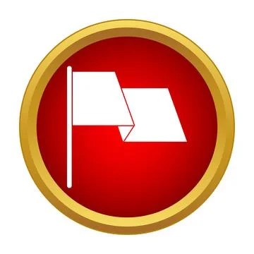 White flag icon representing surrender or peace Stock Illustration