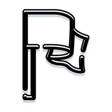 White flag icon waving surrendering or truce concept Stock Illustration