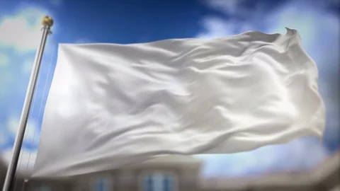 White Flag Isolated Looping Stock Footage 75649406
