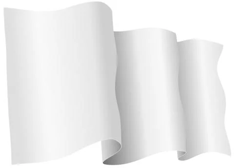 White flag isolated on white background. Stock Illustration