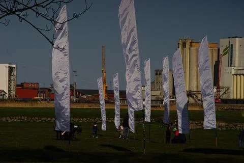 White flag- in the Kalmar Stock Photos