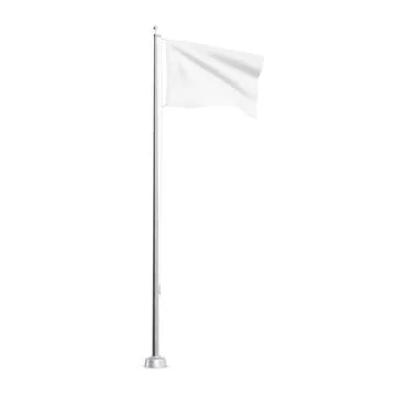 A white flag pole isolated on a white background Stock Illustration