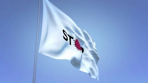 White flag stop corona virus detail image zoom in background Stock Footage 126208552