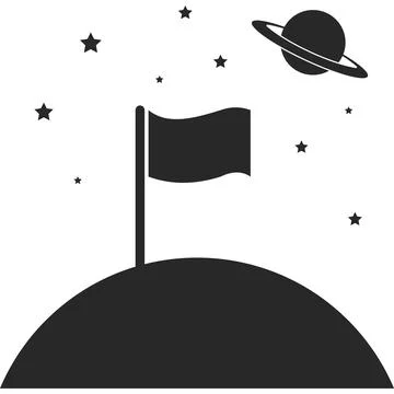 A white flag on the surface of the earth. Stock Illustration