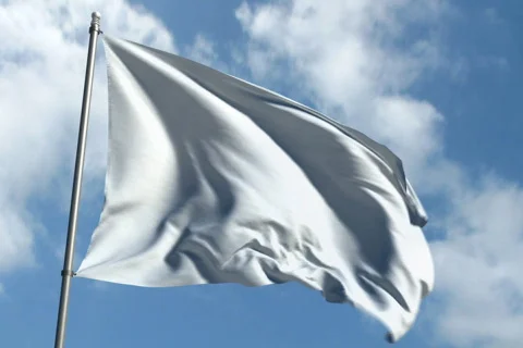White Flag - Waving Over Time Laps Sky Stock Footage 708211