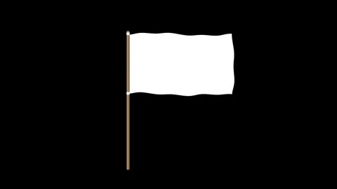 White flag waving seamless loop animation with clean fabric on a flag pole. Stock Footage 332511409