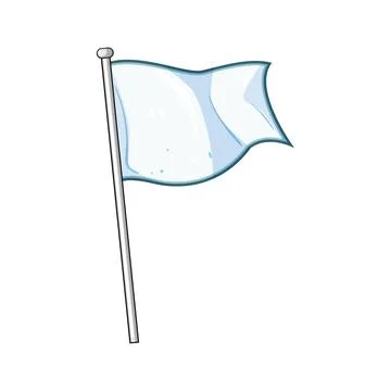 White flag waving symbolizing peace and surrender Stock Illustration