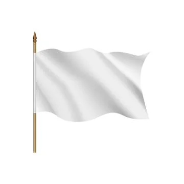 White flag waving on the wind Stock Illustration