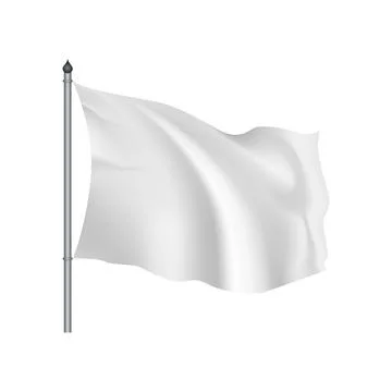 White flag waving on the wind Stock Illustration