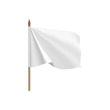 White flag waving on the wind Stock Illustration