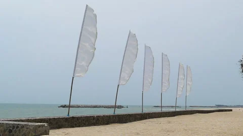 White flags. Stock Footage 53640696