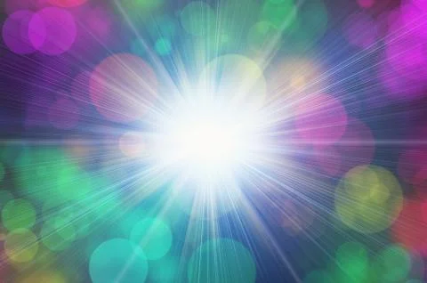 White flash on a multicolored bubbles background Stock Illustration