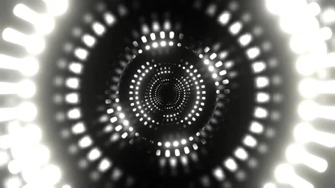 White Flashing LED Panels in the Infinite Fantasy Tunnel Background VJ Loop  Stock Footage 337926158