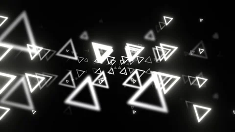 White Flashing Neon Resizable Triangles Background VJ Loop in 4K Stock Footage 343272567